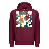 Burgundy afro combs seamless patterns Premium Hoodie - BundleAndBundleShop