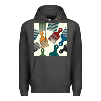 Charcoal Heather afro combs seamless patterns Premium Hoodie - BundleAndBundleShop