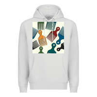 Dove Grey afro combs seamless patterns Premium Hoodie - BundleAndBundleShop