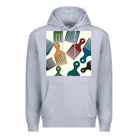 Heather Grey afro combs seamless patterns Premium Hoodie - BundleAndBundleShop