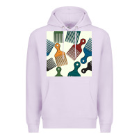 Lilac afro combs seamless patterns Premium Hoodie - BundleAndBundleShop