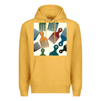 Mustard afro combs seamless patterns Premium Hoodie - BundleAndBundleShop
