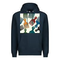 Navy afro combs seamless patterns Premium Hoodie - BundleAndBundleShop