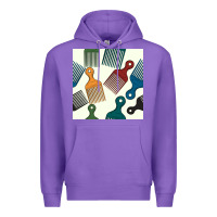 Purple afro combs seamless patterns Premium Hoodie - BundleAndBundleShop