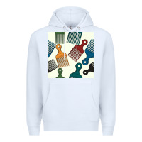 White afro combs seamless patterns Premium Hoodie - BundleAndBundleShop