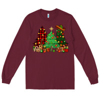 Burgundy Mexican Christmas trees Mexico Long Sleeve Tee - HowdyJamesFarm