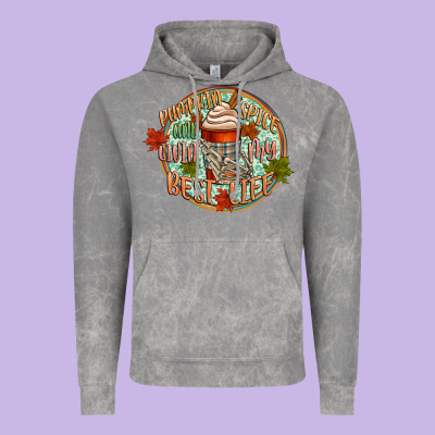Pumpkin Spice And Livin My Best Life Vintage Hoodie Designed By Cowgirlartshop