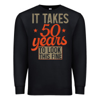 Black 50 years old 50th birthday gifts for men and women Premium Sweatshirt - minhPixels