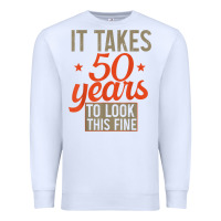 White 50 years old 50th birthday gifts for men and women Premium Sweatshirt - minhPixels