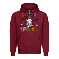 Burgundy hippie spooky Zipper Hoodie - SublimationCraftShop