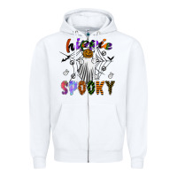 White hippie spooky Zipper Hoodie - SublimationCraftShop