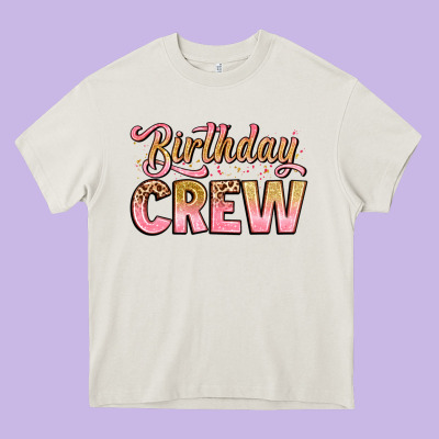 Birthday Crew Heavy Core Tee Designed By Artiststas