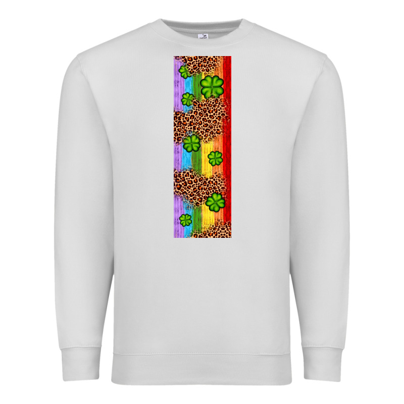 St. Patrick's Day Western Shamrock Leopard Rainbow Premium Sweatshirt by Artiststas | Teevron