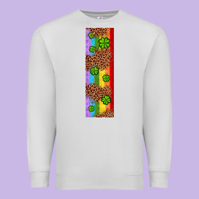 St. Patrick's Day Western Shamrock Leopard Rainbow Premium Sweatshirt Designed By Artiststas