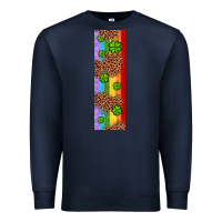 Navy St. Patrick's Day Western Shamrock Leopard Rainbow Premium Sweatshirt - Artiststas