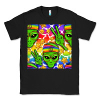 Black Pride LGBTQ+ aliens and stars with rainbow Classic Tee - NancyCooperArtShop