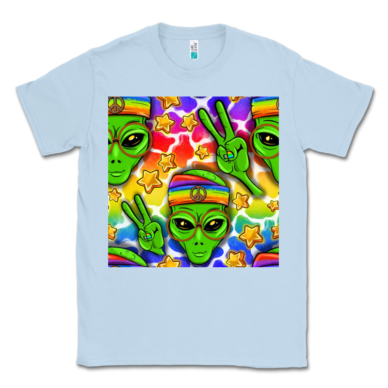 Pride Lgbtq+ Aliens And Stars With Rainbow Classic Tee by NancyCooperArtShop | Teevron