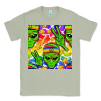 Matcha Pride LGBTQ+ aliens and stars with rainbow Classic Tee - NancyCooperArtShop