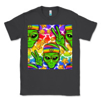 Smoke Pride LGBTQ+ aliens and stars with rainbow Classic Tee - NancyCooperArtShop
