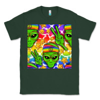 Sports Green Pride LGBTQ+ aliens and stars with rainbow Classic Tee - NancyCooperArtShop