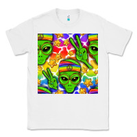 White Pride LGBTQ+ aliens and stars with rainbow Classic Tee - NancyCooperArtShop