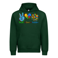 Forest Green peace love autism Urban Hoodie - AdoDesignShop