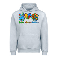 Heather Grey peace love autism Urban Hoodie - AdoDesignShop