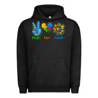 Pigment Black peace love autism Urban Hoodie - AdoDesignShop