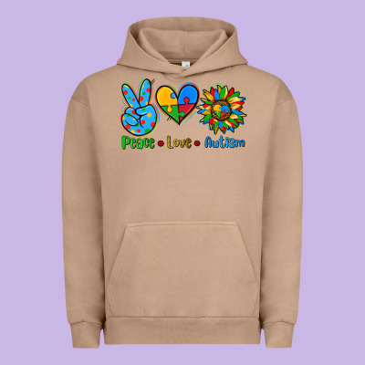 Peace Love Autism Urban Hoodie Designed By Adodesignshop