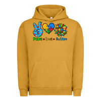 Pigment Peanut Butter peace love autism Urban Hoodie - AdoDesignShop