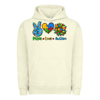 Pigment Pistachio peace love autism Urban Hoodie - AdoDesignShop