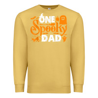 Antique Gold one spooky dad funny cat boo dad halloween costume design t shirt Premium Sweatshirt - minhPixels