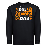 Black one spooky dad funny cat boo dad halloween costume design t shirt Premium Sweatshirt - minhPixels