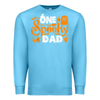 Ocean Blue one spooky dad funny cat boo dad halloween costume design t shirt Premium Sweatshirt - minhPixels