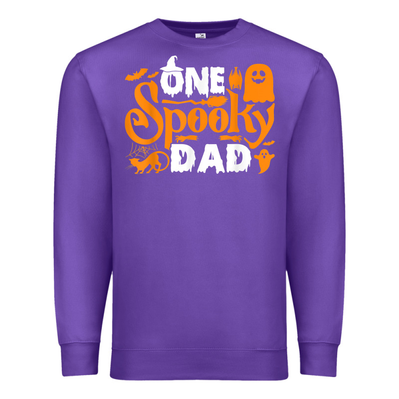 One Spooky Dad Funny Cat Boo Dad Halloween Costume Design T Shirt Premium Sweatshirt by minhPixels | Teevron
