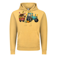 Vintage Mustard thanksgiving tractor Vintage Hoodie - CowGirlArtShop