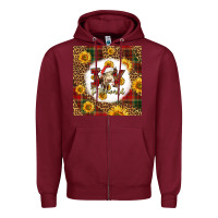 Burgundy joy to the world christmas cow Zipper Hoodie - LillyAllenDesigns