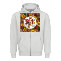 Dove Grey joy to the world christmas cow Zipper Hoodie - LillyAllenDesigns