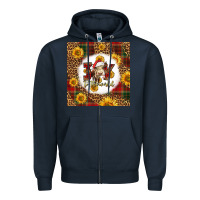 Navy joy to the world christmas cow Zipper Hoodie - LillyAllenDesigns