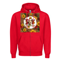 Red joy to the world christmas cow Zipper Hoodie - LillyAllenDesigns