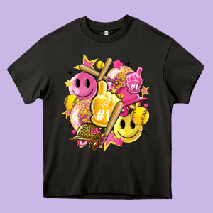 Retro Softball Heavy Core Tee Designed By Artiststas