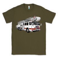Army Green White Fire Truck Classic Tee - Artiststas