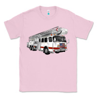 Bubblegum Pink White Fire Truck Classic Tee - Artiststas