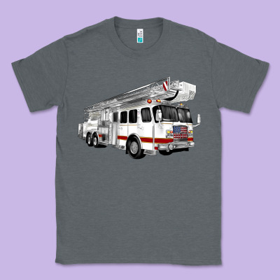 White Fire Truck Classic Tee Designed By Artiststas