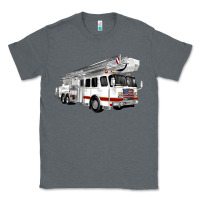 Charcoal Heather White Fire Truck Classic Tee - Artiststas