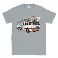 Heather Grey White Fire Truck Classic Tee - Artiststas