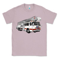 Lilac White Fire Truck Classic Tee - Artiststas