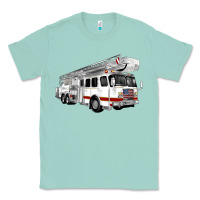 Seafoam White Fire Truck Classic Tee - Artiststas