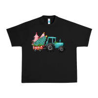 Black Christmas tree tractor Urban Heavy Tee - CowGirlArtShop