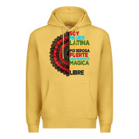 Antique Gold hispanic heritage month hand fan Premium Hoodie - BundleAndBundleShop